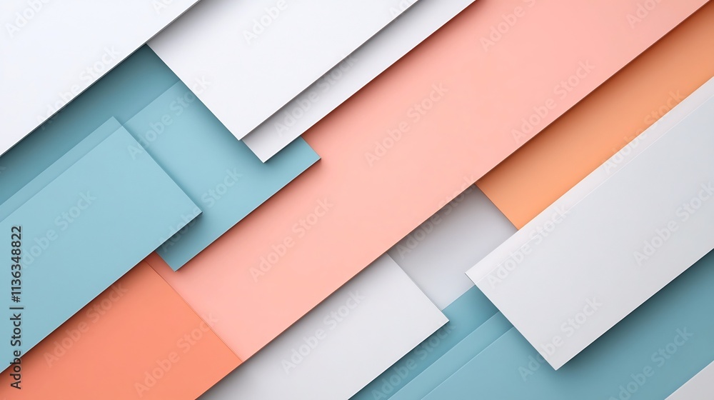 Minimalist Abstract 3D Background with Overlapping Layers and Soft Lighting Minimalist Abstract 3D Background with Overlapping Layers and Soft Lighting