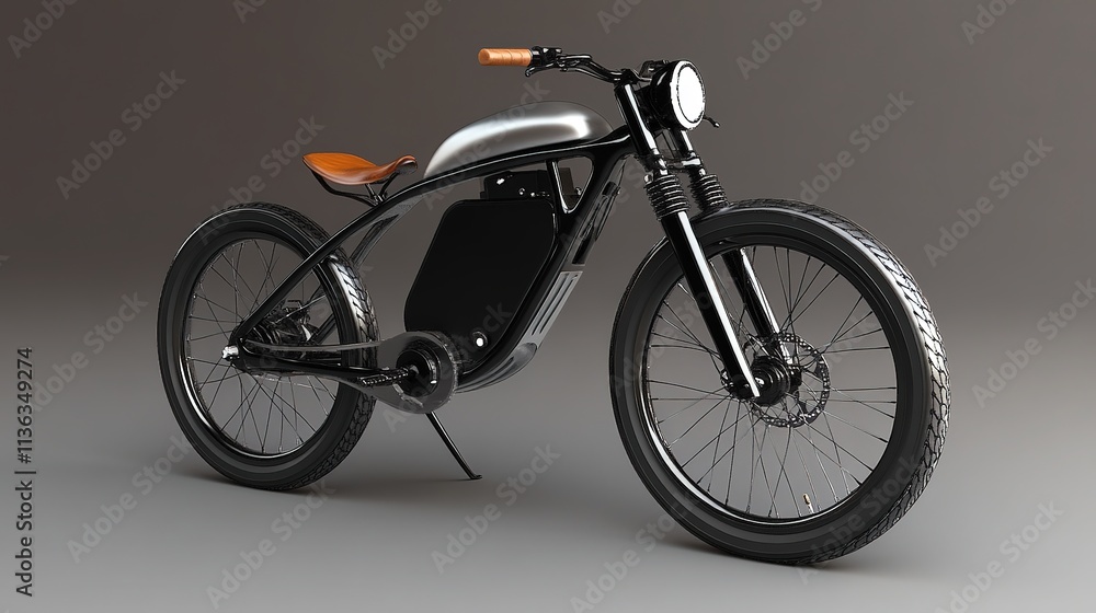 Obraz premium Sleek Electric Bike on City Streets, Embracing Sustainable Transportation