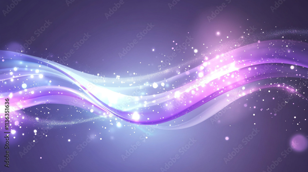 Colorful abstract waves with sparkles create a dreamy atmosphere at night Colorful abstract waves with sparkles create a dreamy atmosphere at night