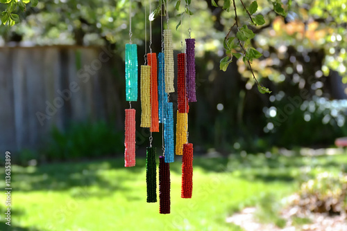  a diy beaded wind chime project featuring beautiful wind chimes made from photo