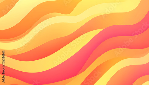 Abstract Warm Color Waves Flowing Design