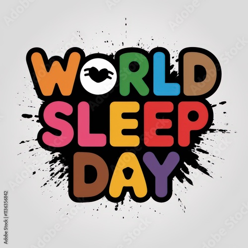 Colorful World Sleep Day Celebration Design with Playful Typography photo