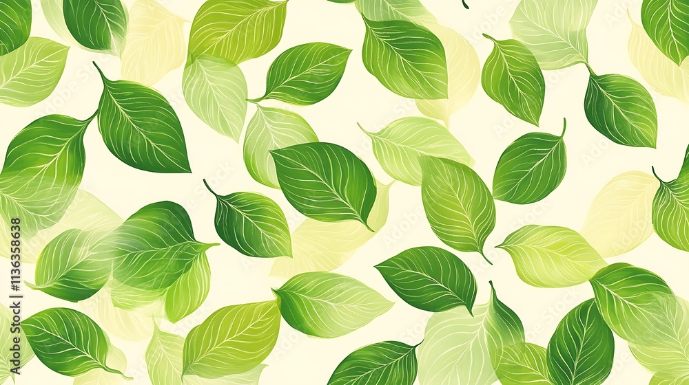 Fresh green leaves forming a seamless pattern Fresh green leaves forming a seamless pattern
