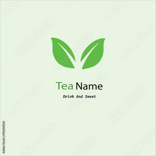 Tea leaf brand logo handmade illustration artwork