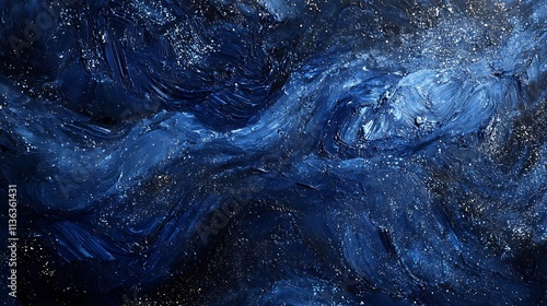 Deep sapphire blue with faint glitter accents