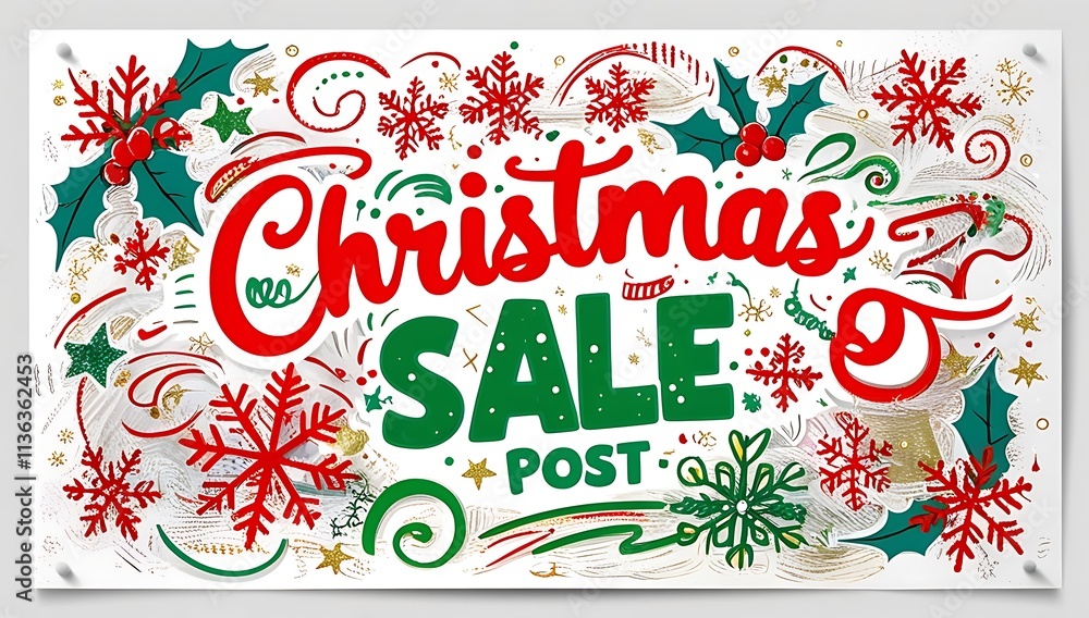 Christmas Sale Post Festive Holiday Design Christmas Sale Post Festive Holiday Design
