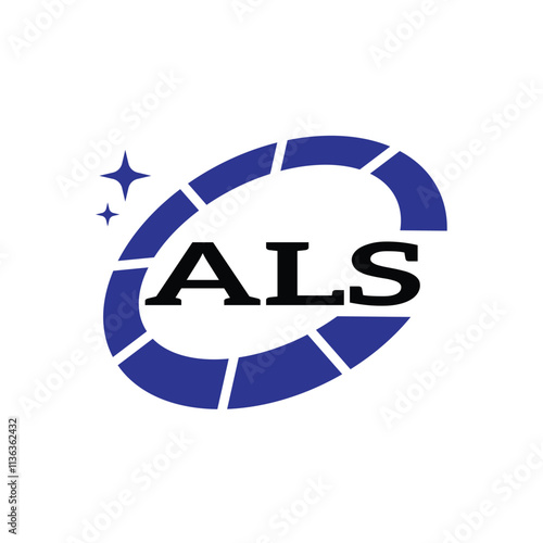 Free Download ALS Creative Circular Logo Design in Blue & Black for Corporate Branding and Technology, ALS Blue and Black Tech Logo with Circular Elements for Branding & Visual Identity, ALS LOGO, ALS vector logo, - GFXLoad