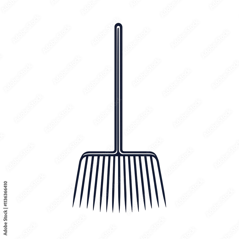 A sturdy garden rake designed for efficient leaf collection and soil aeration. transparent background. A sturdy garden rake designed for efficient leaf collection and soil aeration. transparent background.