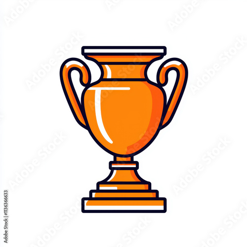 A vibrant orange trophy representing victory and achievement in sports.