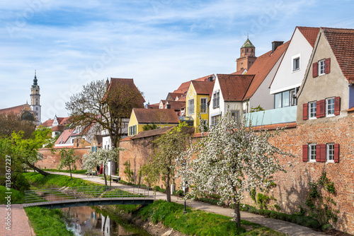 Obraz na płótnie Cityscape of Donauwoerth w salonie