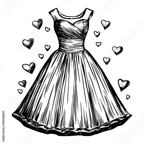 wedding dress, party dress, prom dress vector love