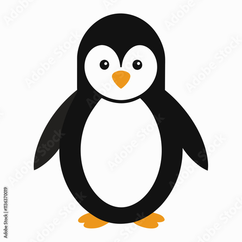 cute penguin vector icon with white background