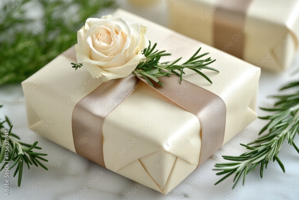 Elegant Gift Box with Rose and Rosemary Elegant Gift Box with Rose and Rosemary