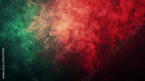 Obraz na płótnie Textured red and green background with subtle gradients w salonie