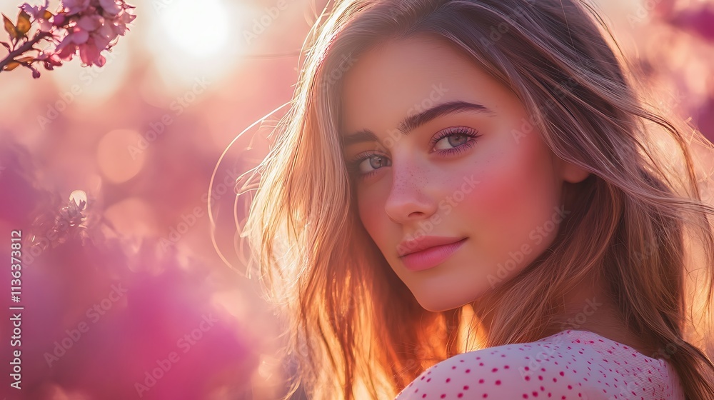 Radiant pink tones with shimmering light effects Radiant pink tones with shimmering light effects