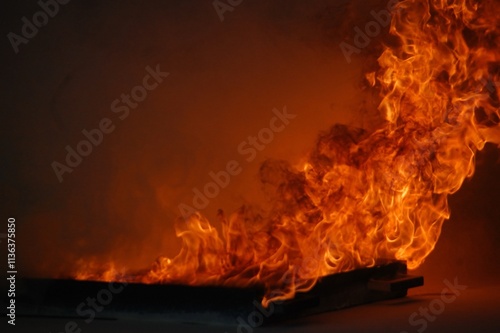 fire in the fireplace