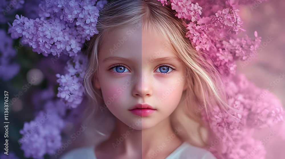 Purple and pink gradient creating a soft tone Purple and pink gradient creating a soft tone