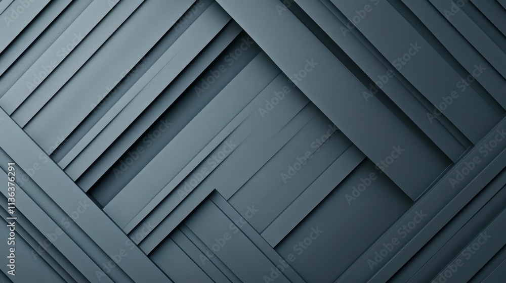 Fototapeta premium Close-up of an abstract interwoven metallic texture with overlapping gray panels, creating a modern industrial and geometric design