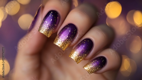 Purple and gold gradient for a luxurious look photo