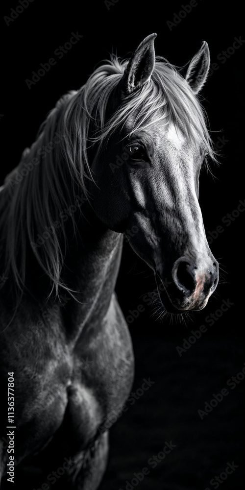 Concept photo of a horse with space for text Concept photo of a horse with space for text