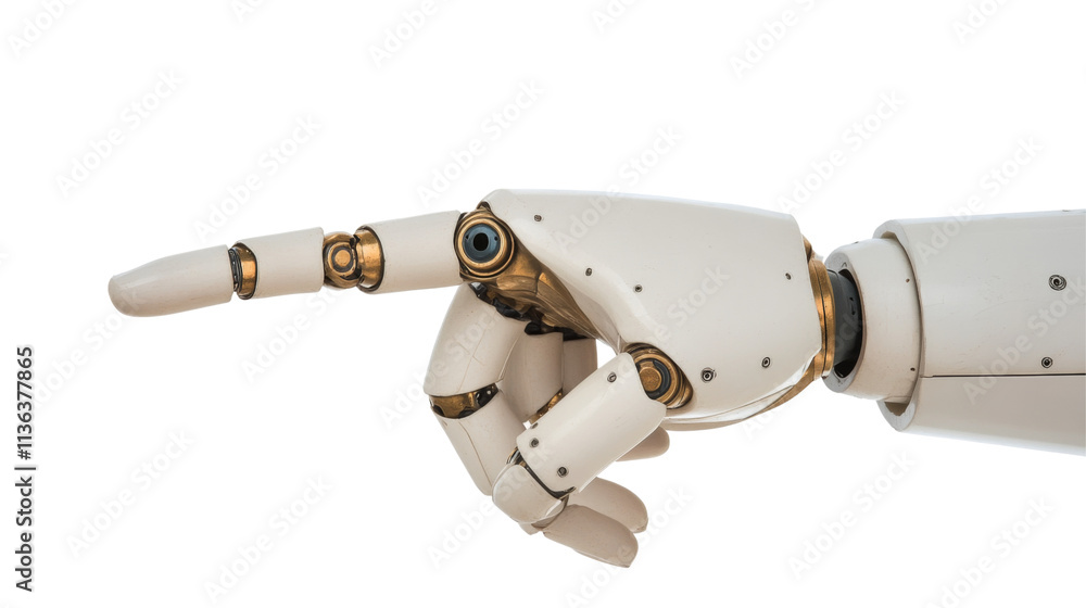 Robot hand pointing, isolated on transparent background Robot hand pointing, isolated on transparent background