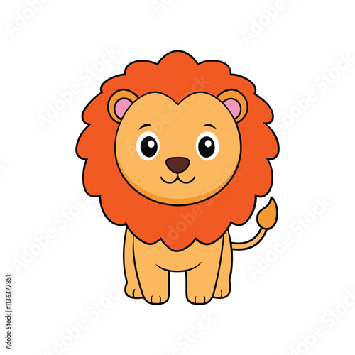 Cartoon Clipart Vector Lion Illustration for Branding and Design. photo