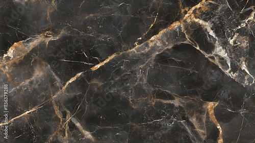 Obraz na płótnie Black marble texture with golden veins w salonie