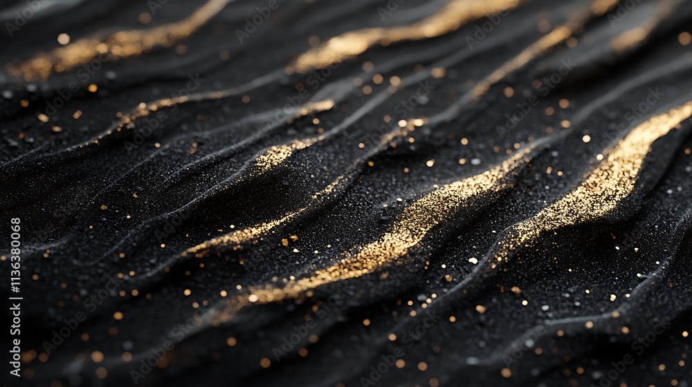 Textured black with bold gold glitter details Textured black with bold gold glitter details