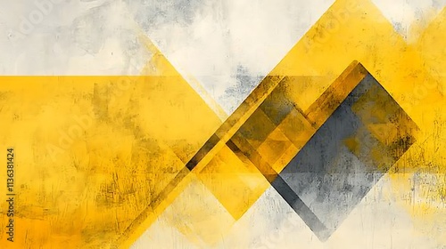 Abstract yellow with geometric patterns