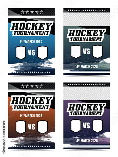 hockey sport league tournament poster design photo