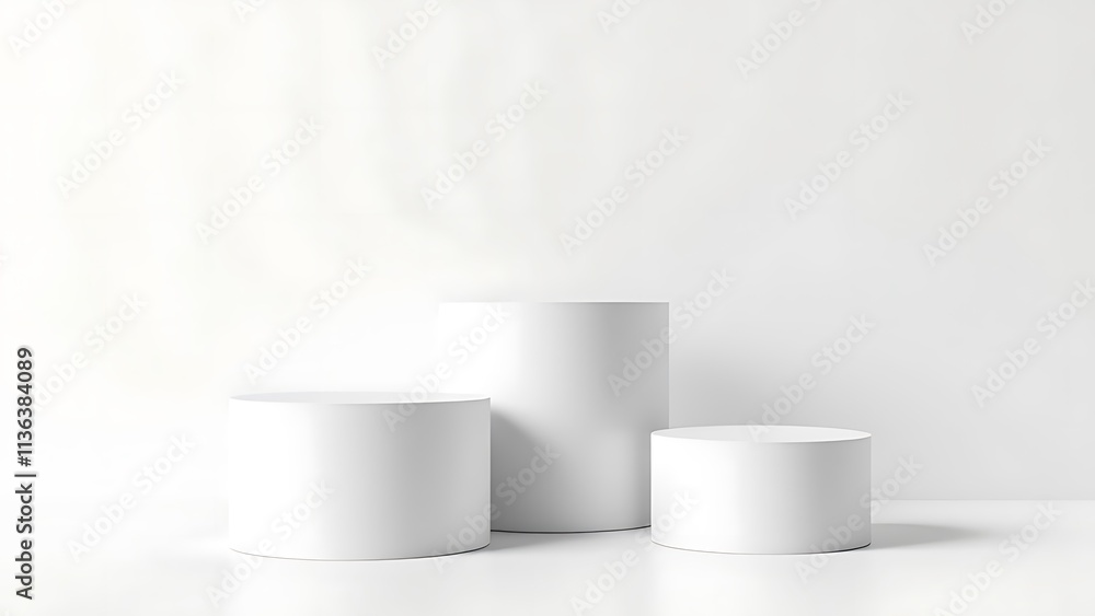 White product display podium in studio room, for display presentation White product display podium in studio room, for display presentation