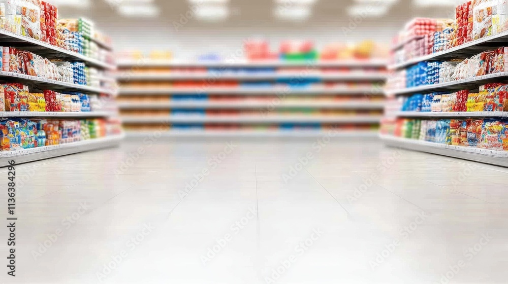 Vibrant supermarket display with ample space for branding and promotions Vibrant supermarket display with ample space for branding and promotions