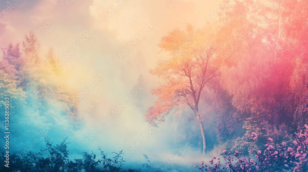 Fototapeta premium Smooth pastel rainbow gradient with soft transitions
