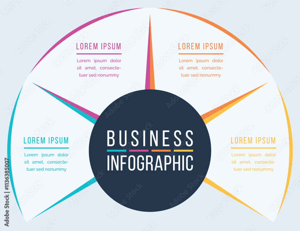 Infographic template business information 4 objects, steps, elements or options infographic design Infographic template business information 4 objects, steps, elements or options infographic design