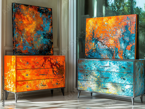  a diy hand-painted furniture project featuring creatively painted furnitu photo