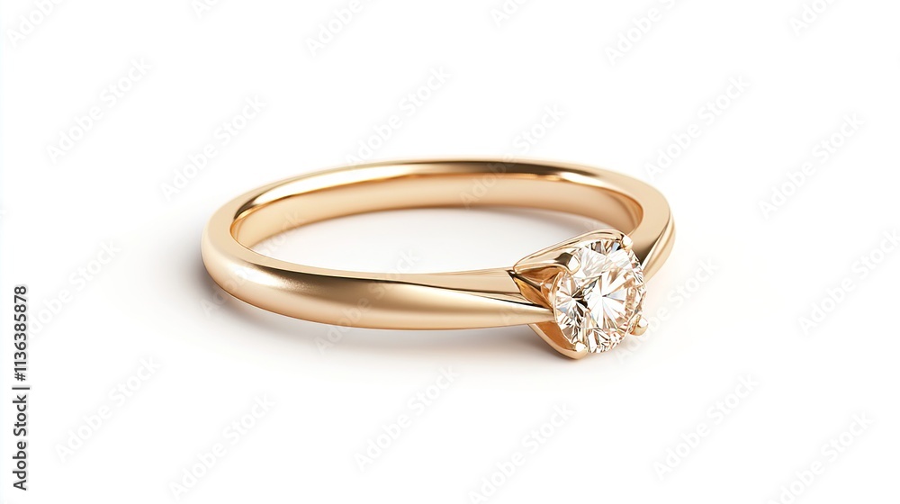 Elegant Gold Engagement Ring with Minimalist Design and Diamond Elegant Gold Engagement Ring with Minimalist Design and Diamond