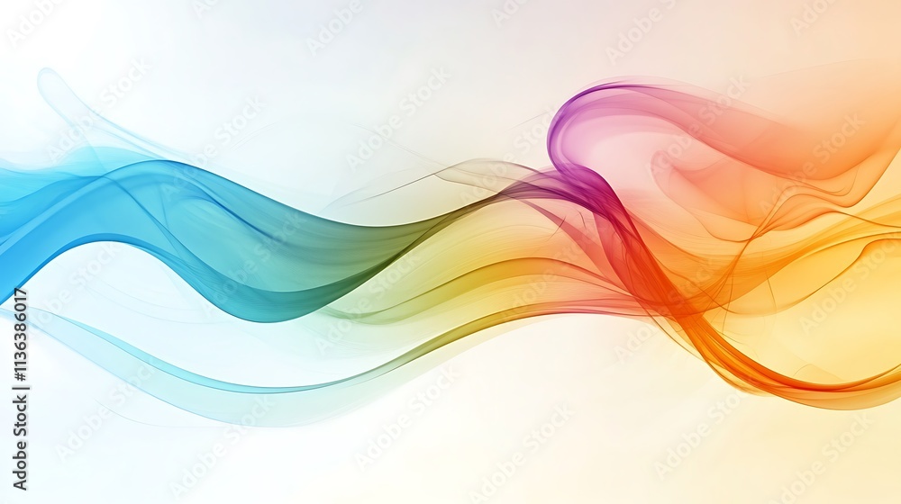 Abstract flowing rainbow waves creating a vibrant look Abstract flowing rainbow waves creating a vibrant look