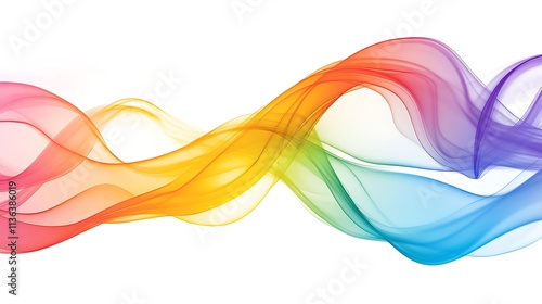 Abstract flowing rainbow waves creating a vibrant look photo