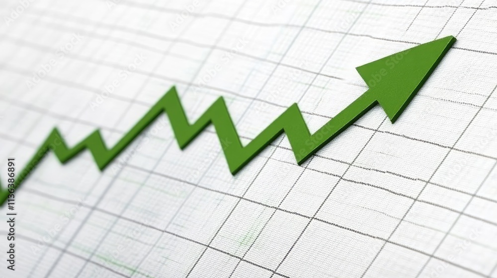 Green Arrow on Graph Illustrating Financial Growth and Success Green Arrow on Graph Illustrating Financial Growth and Success