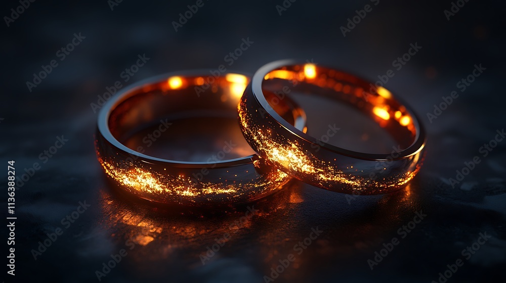 Radiant rings with a soft gradient and glowing highlights Radiant rings with a soft gradient and glowing highlights