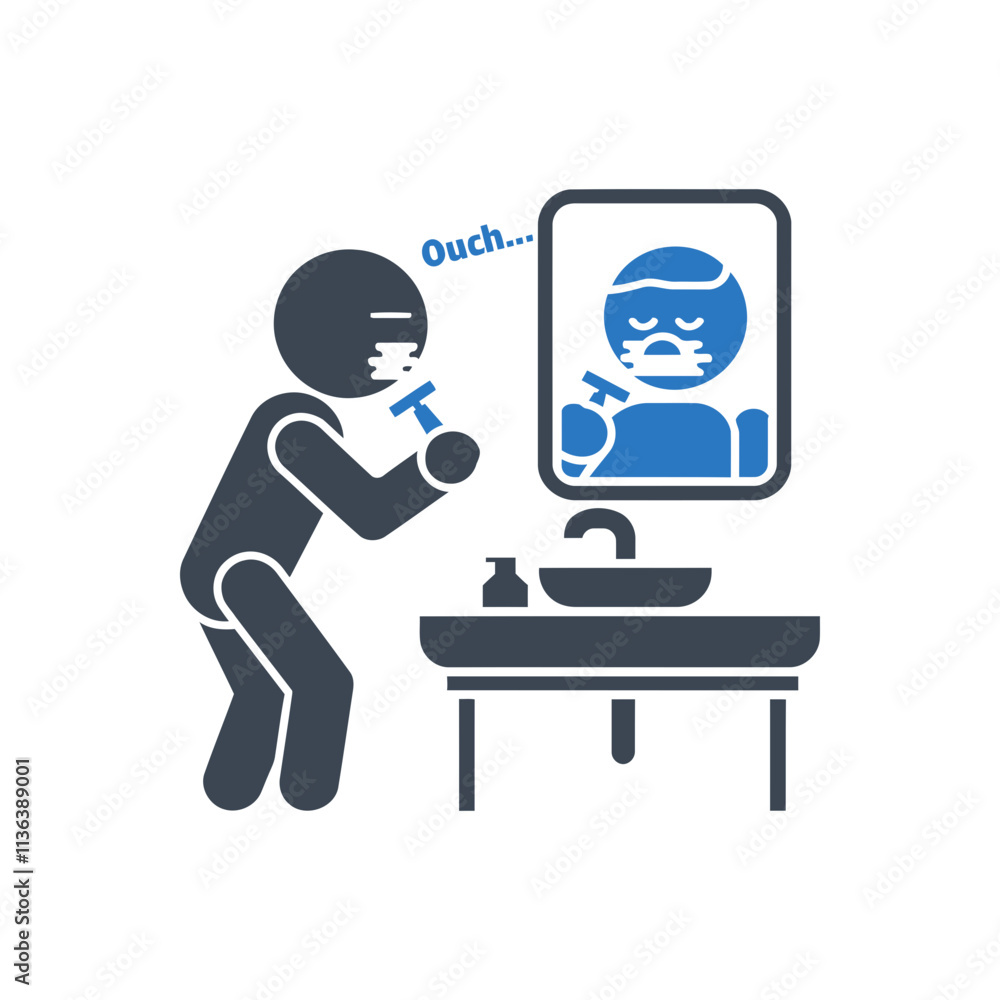 Shaving Mirror Ouch Icon Shaving Mirror Ouch Icon