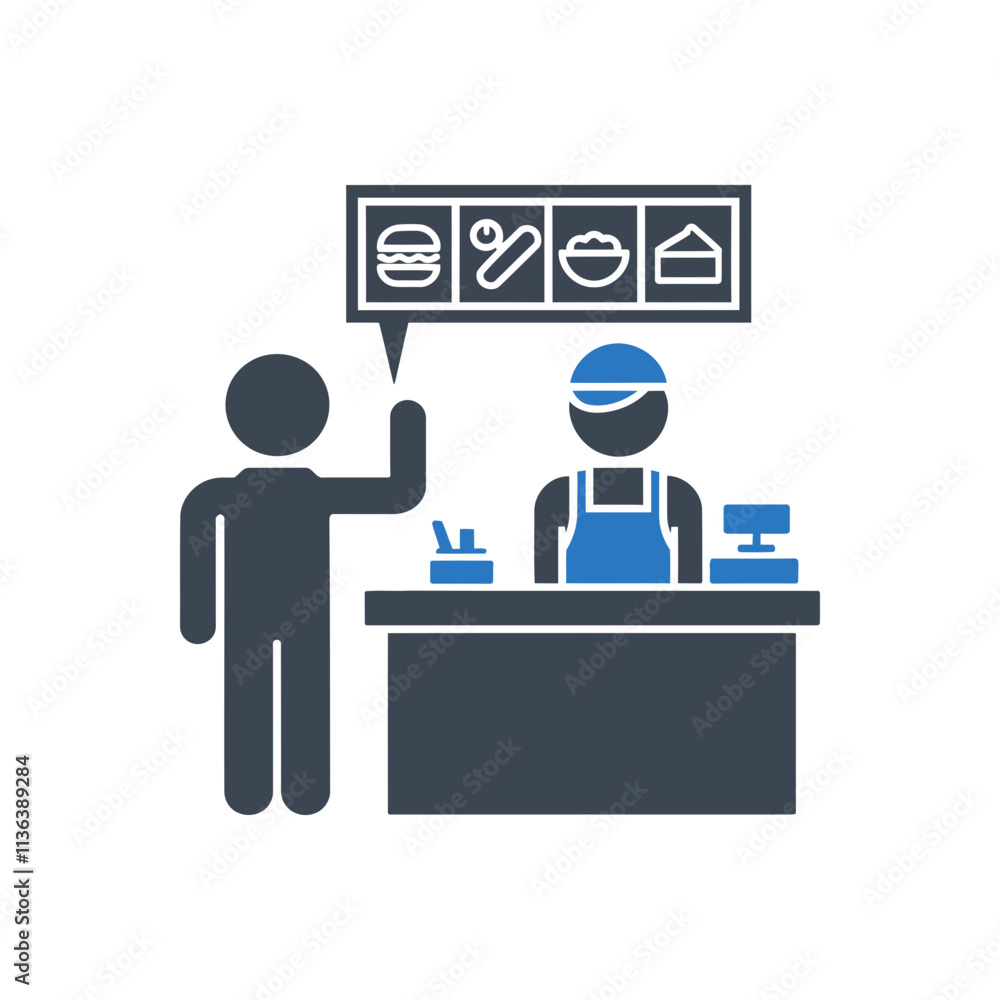 Customer Ordering Food Icon Customer Ordering Food Icon