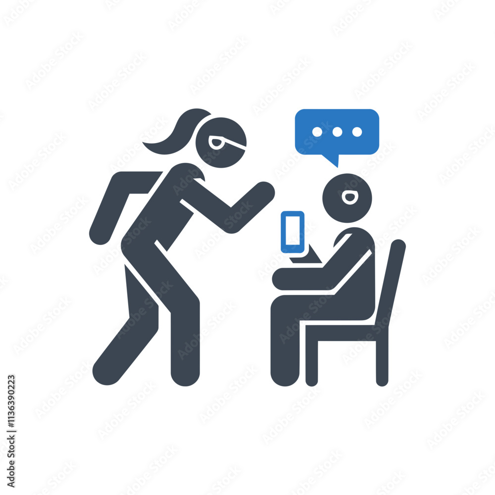 Talking with Phone Icon Talking with Phone Icon
