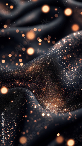 Midnight black with gentle rose gold sparkles, creating a sleek, luxurious look