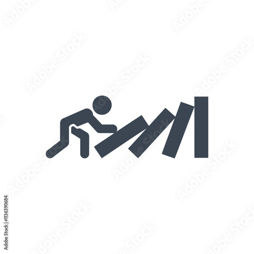 Person Falling with Dominoes Icon
