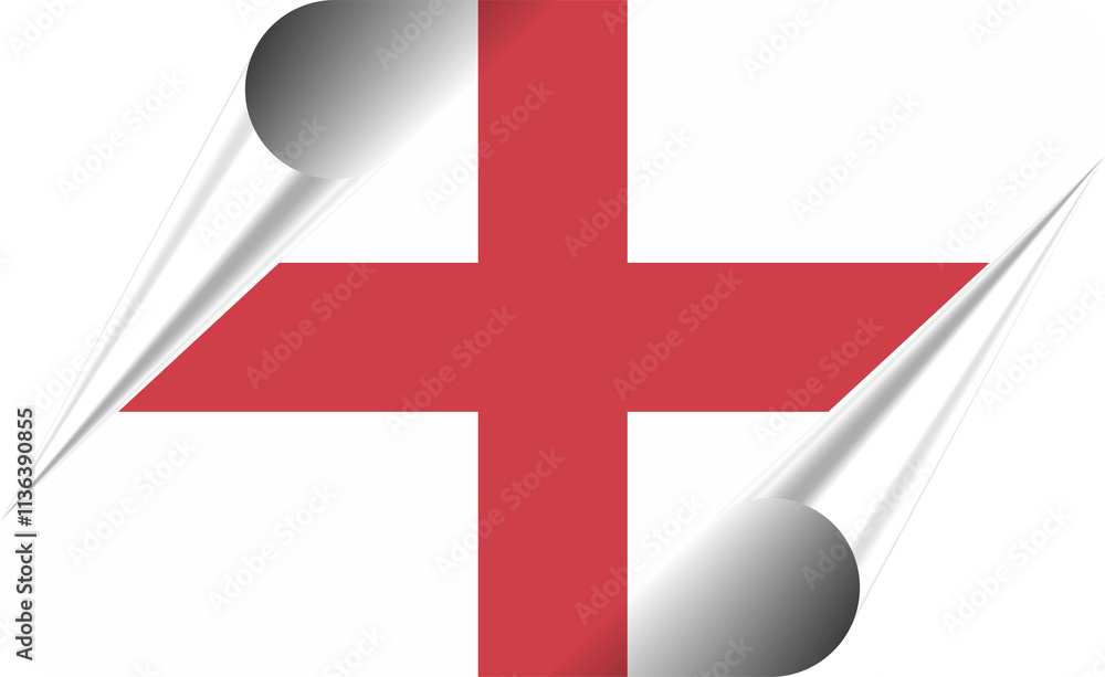 Obraz premium England Flag with Modern Folded Paper Effect