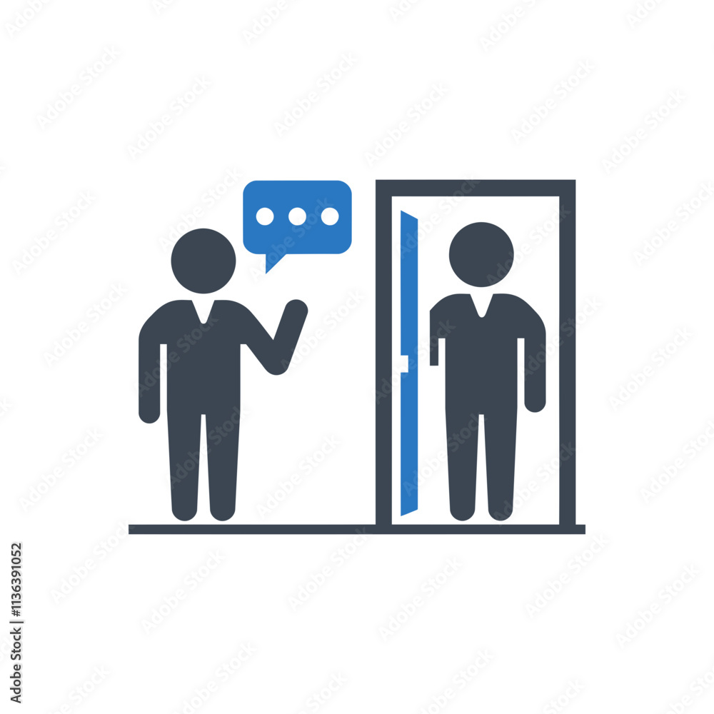 Office Conversation at Door Icon Office Conversation at Door Icon
