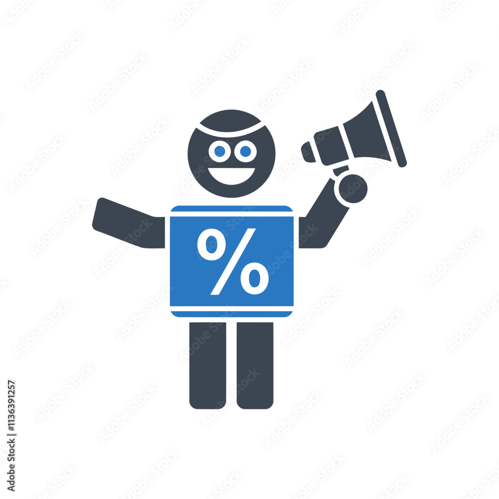 Sales Promotion Figure Icon Sales Promotion Figure Icon