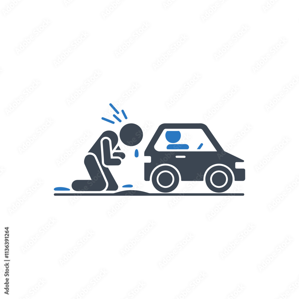Naklejka premium Car Accident Injury Icon