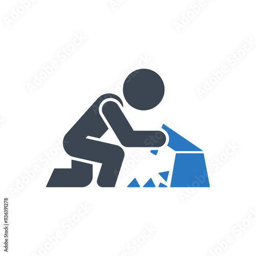Stone Mason Worker Icon